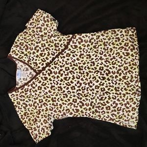 SB Scrubs Leopard Print XS Scrub Top
